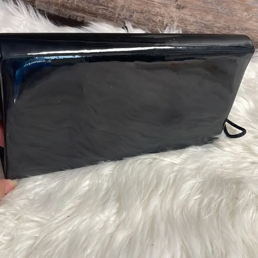 Vintage Black Patent Leather Like Shoulder Bag